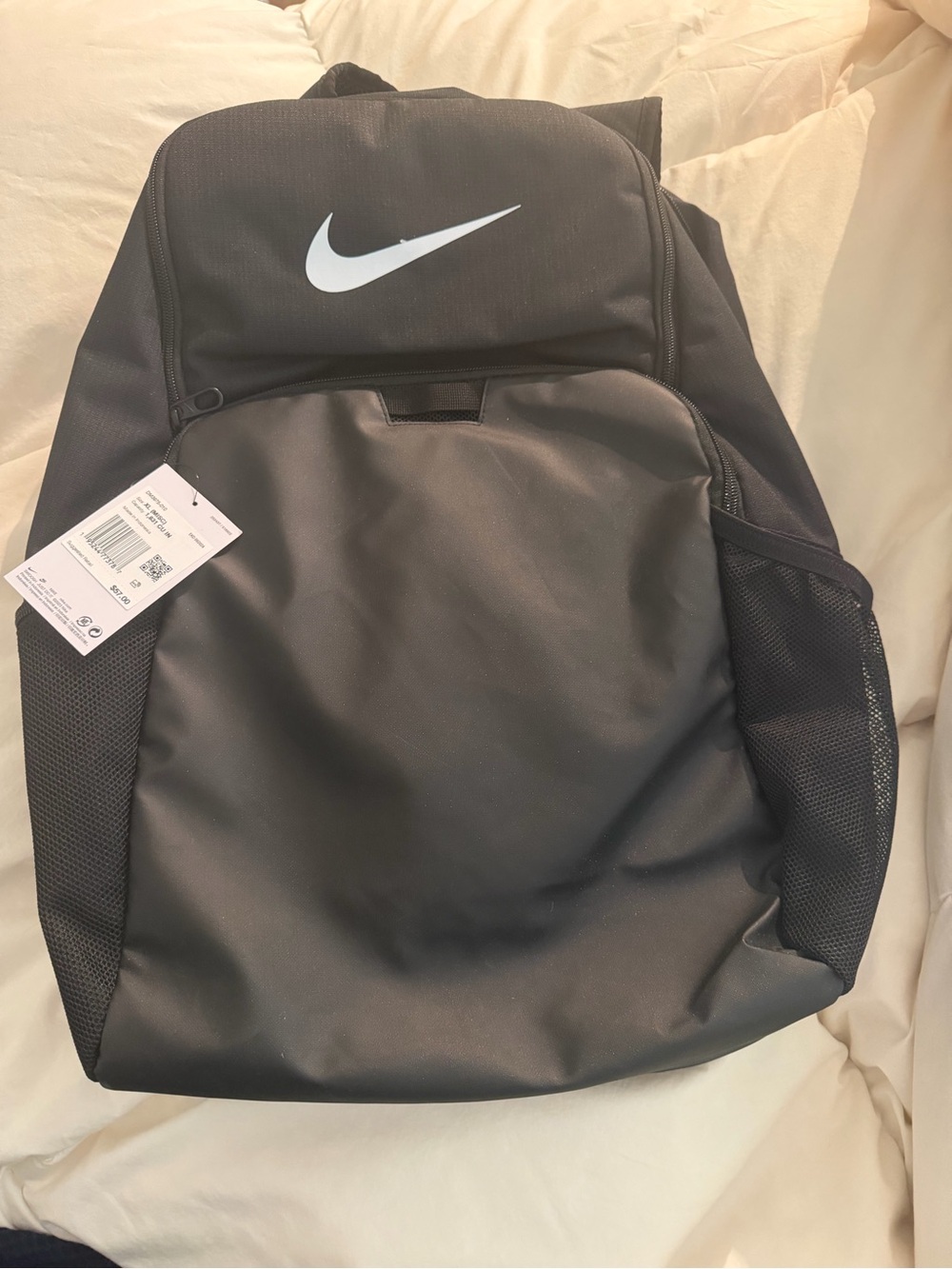 Nike Black Backpack with White Swoosh